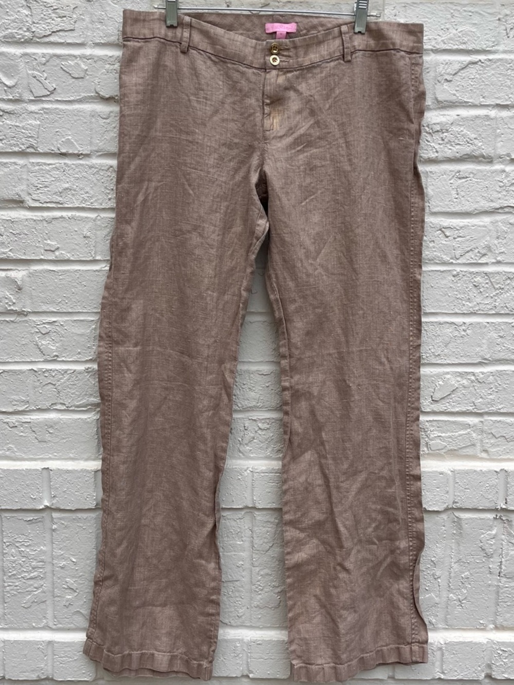 Lilly Pulitzer Sea Island Metallic Linen Pant Size 14